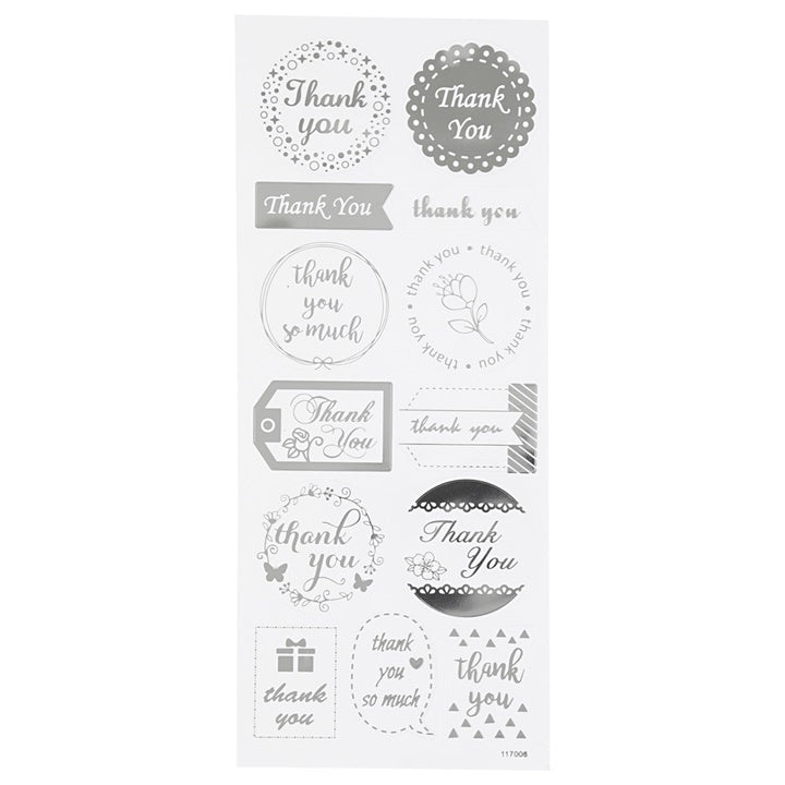 Thank You Silver Stickers