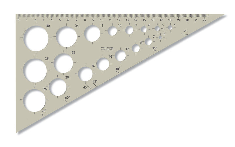 Triangular Ruler with 18 Circles
