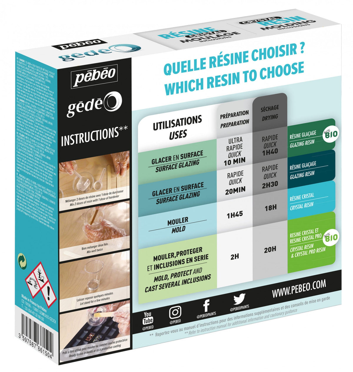 Two-component clear epoxy resin PEBEO Gédéo Crystal Resin - set 150 ml