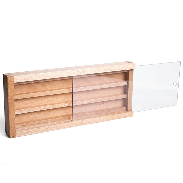 UMTON Wooden Box for Watercolors, Plexiglass, 27.5x11.5x2.7 cm