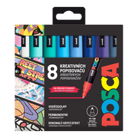 UNI POSCA Marker PC-5M 1.8 - 2.5 mm Ocean Set - 8 pcs