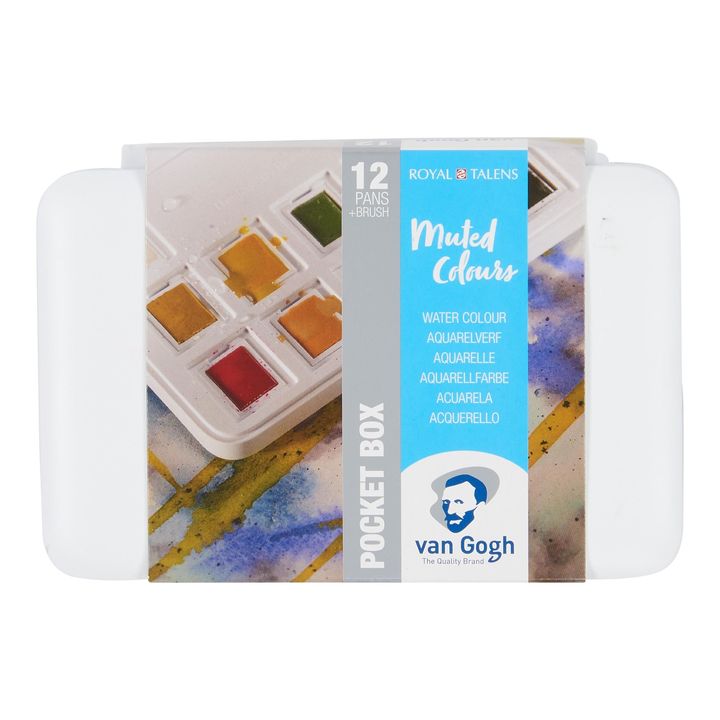 Van Gogh Watercolor Set, Muted Shades, Set of 12