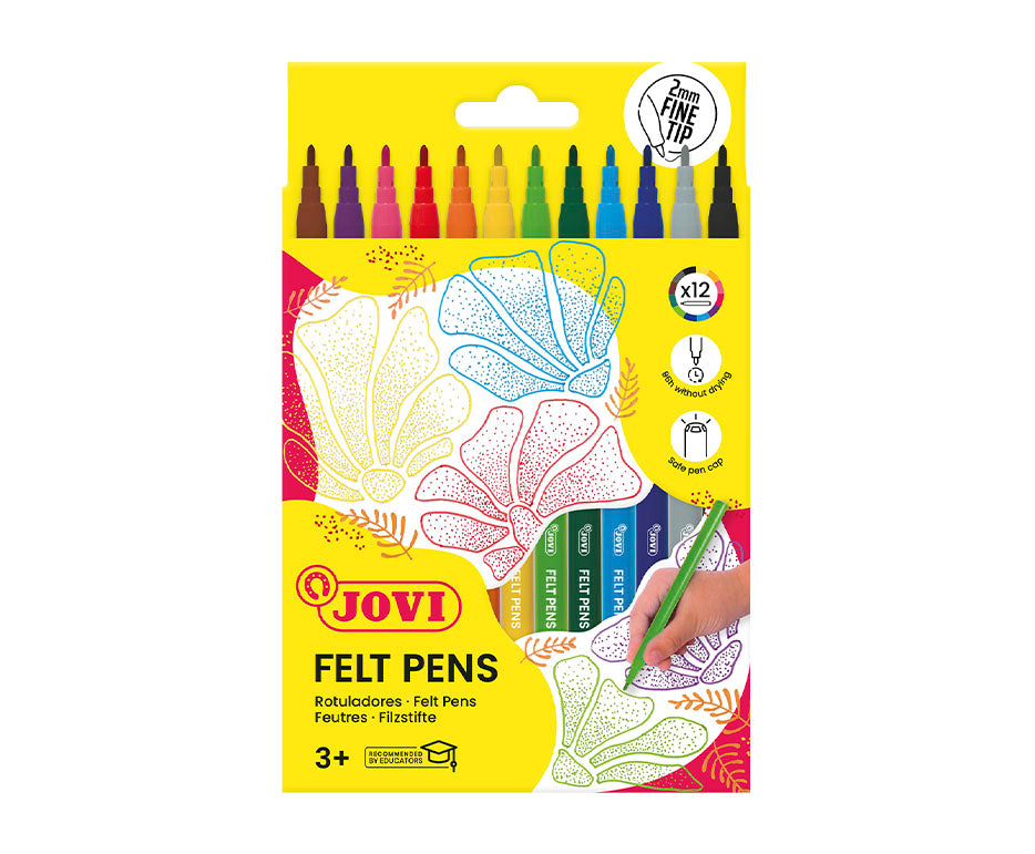 Washable Fine Tip Markers JOVI - 12 pcs