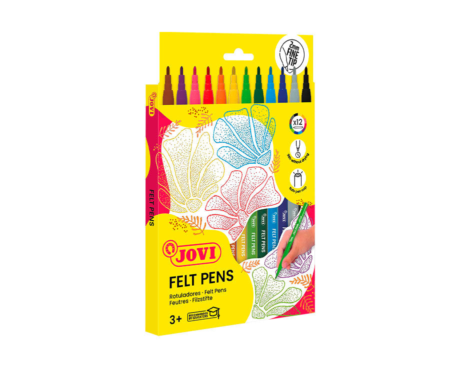 Washable Fine Tip Markers JOVI - 12 pcs