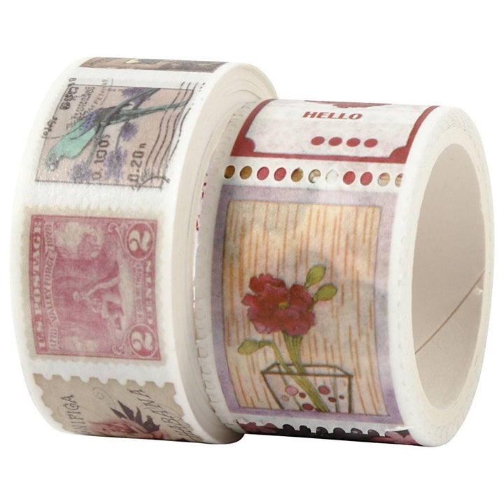 Washi Tape Set: Stamps and Flowers
