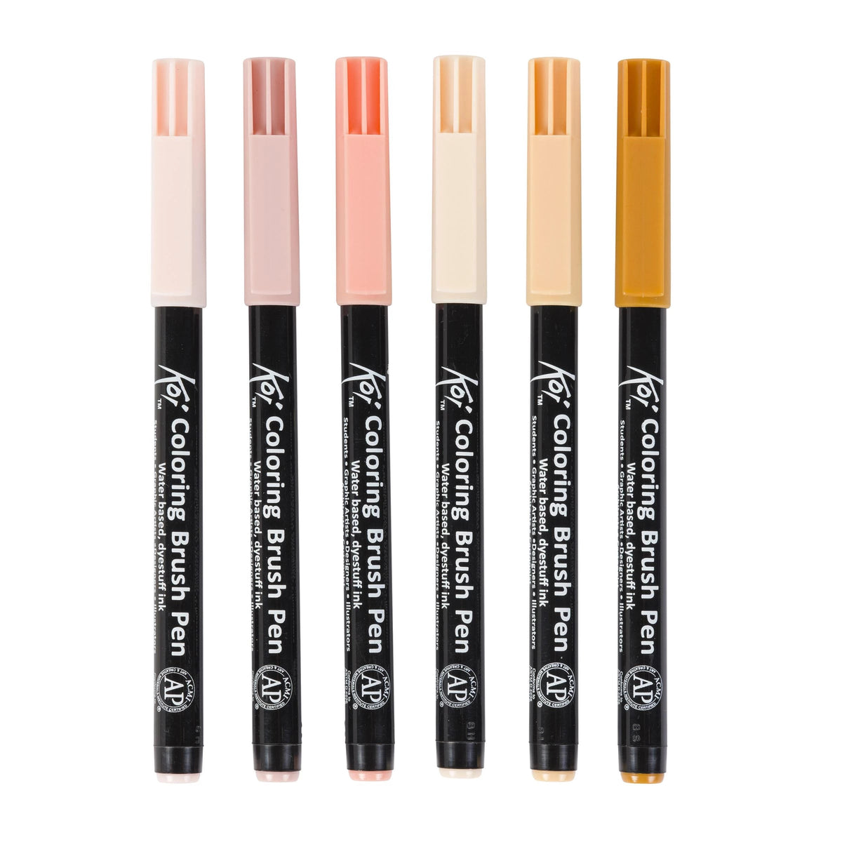 Watercolor Brush Pens SAKURA Koi Coloring Brush Manga / set of 3 - 6 pcs