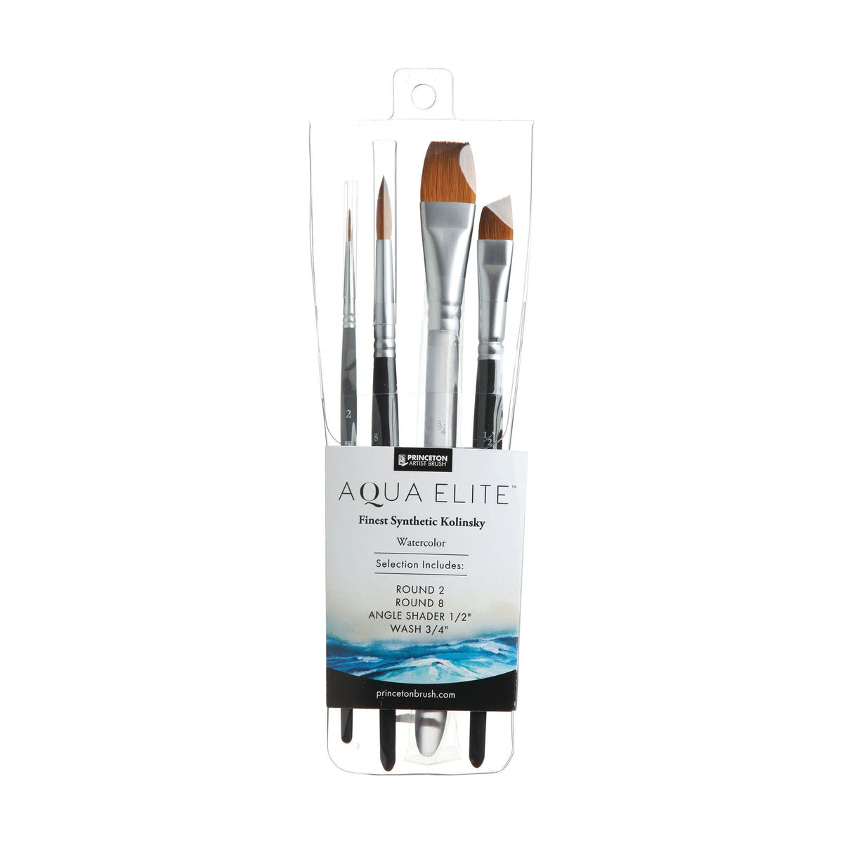 Watercolor Brush Set PRINCETON Aqua Elite - Synthetic Kolinsky Sable, 4-Piece Set