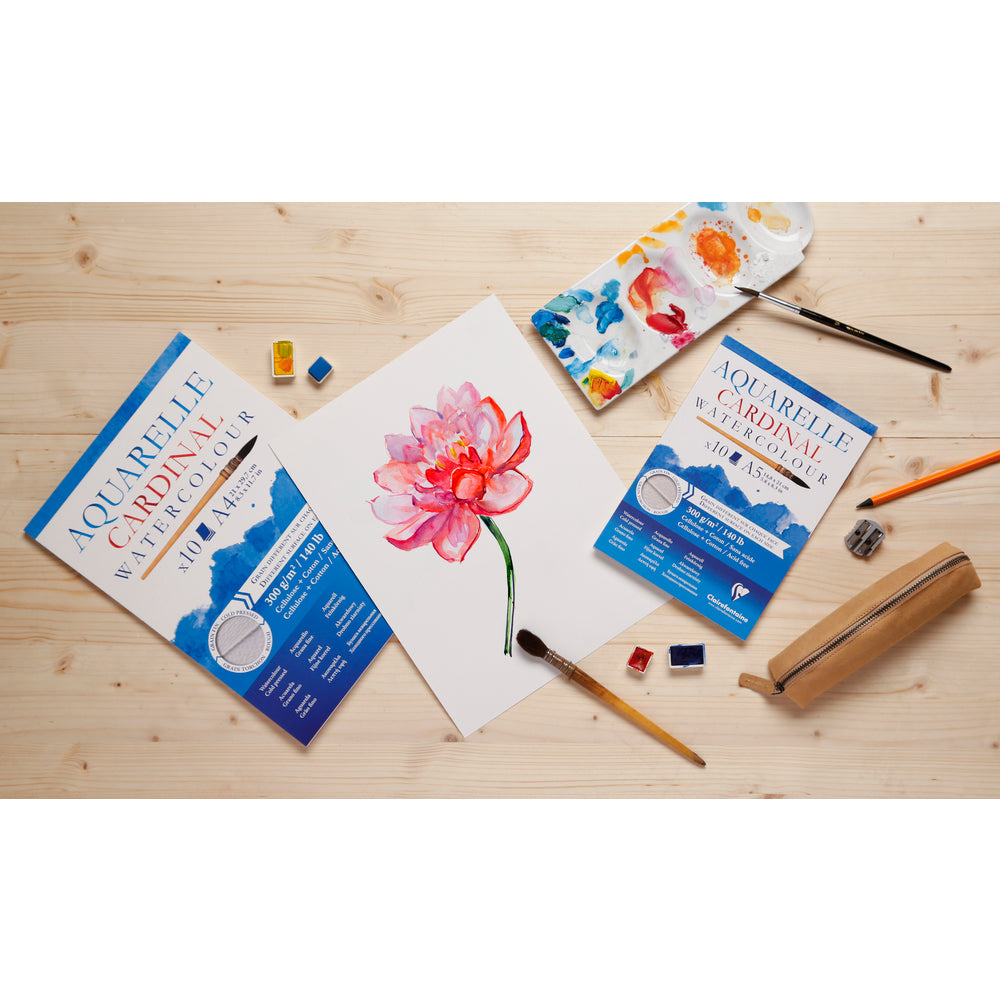 Watercolor Pad CLAIREFONTAINE Cardinal 300 g/m² – 10 Sheets