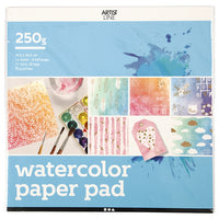 Watercolor Pad with Gold and White Motifs, 12 Sheets