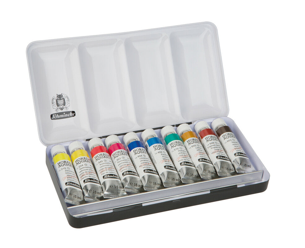 Watercolor paint set Schmincke HORADAM in metal box 10 x 15 ml
