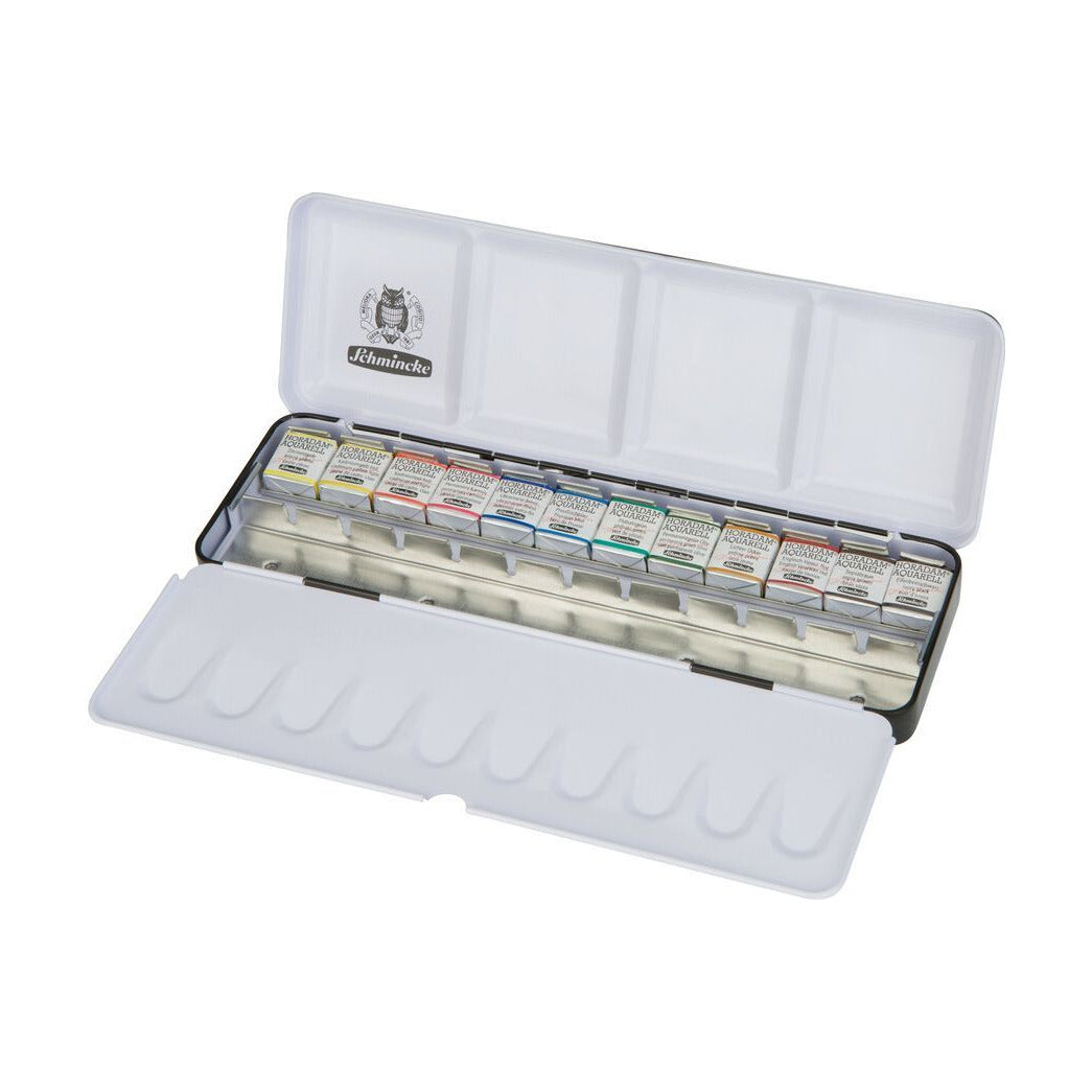 Watercolor Paint Set Schmincke HORADAM in Metal Tin - 12 x 1/2 Pans