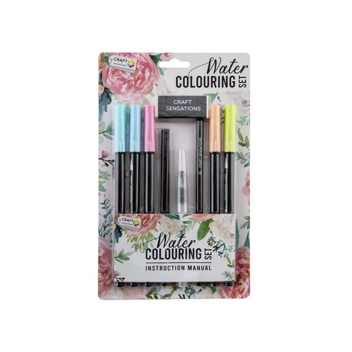 Watercolor Pens, Set of 9 / Pastel Colors