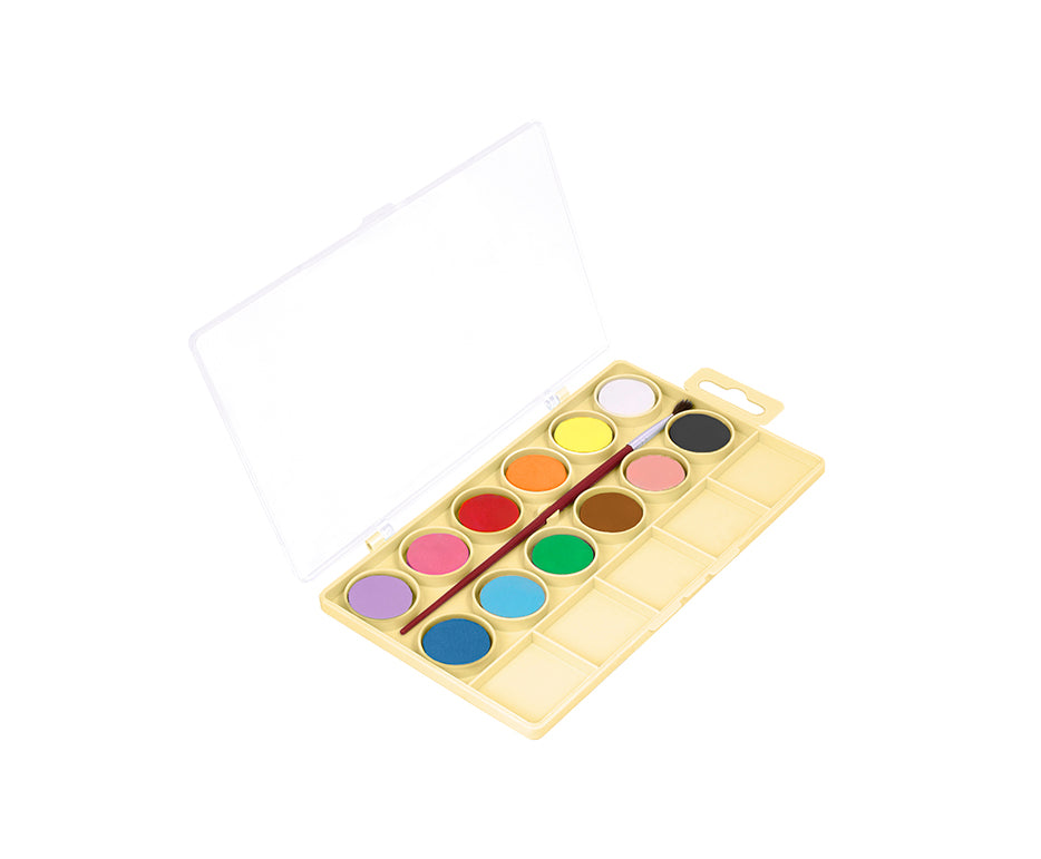 Watercolour Paint Set JOVI Kawaii 22 mm - 12 pcs with Brush