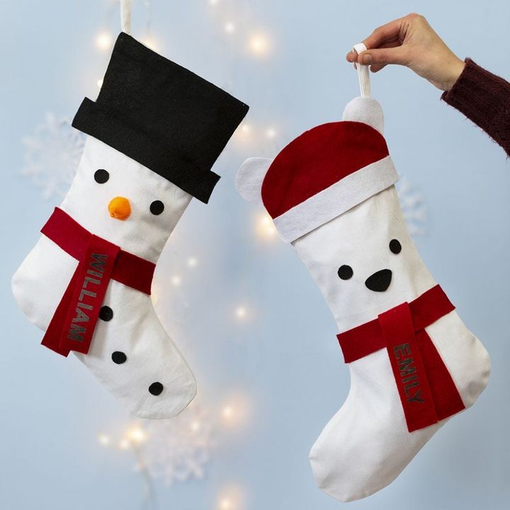 White Christmas Stocking 40 x 26 cm