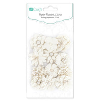 White Paper Flowers, Set of 12