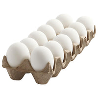 White Plastic Eggs, Set of 12, 6 cm