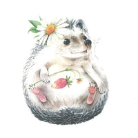 Wild Strawberry Hedgehog Decoupage Napkins - 1 pc