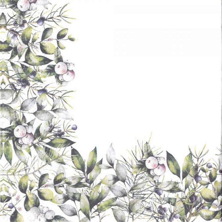 Winter Greenery Decoupage Napkins - 1 pc