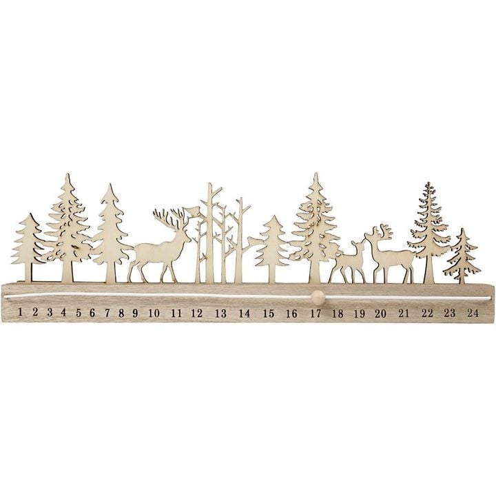 Wooden Advent Calendar for Counting Down, 40 cm