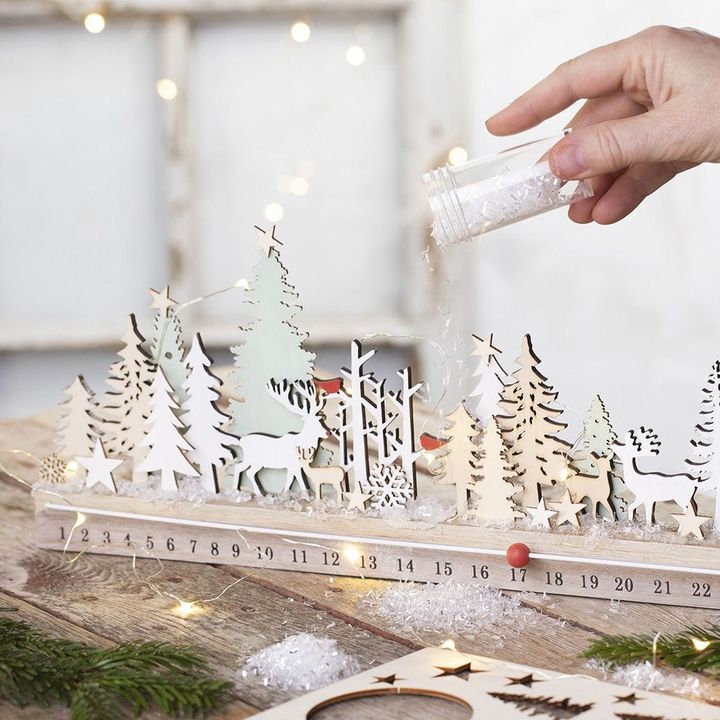 Wooden Advent Calendar for Counting Down, 40 cm