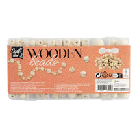 Wooden Beads, 130 g + 5 m Cord