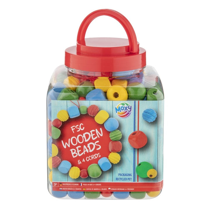 Wooden Beads in a Bucket, 375 Grams | various packs, image 1