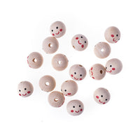 Wooden Beads with Faces, 20 mm, Set of 16