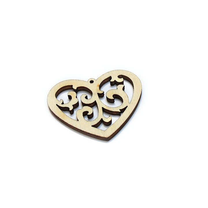 Wooden Blank for Jewelry Making, Heart