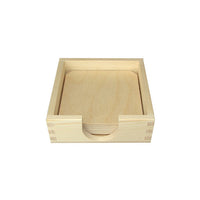 Wooden Box with 6 Coasters