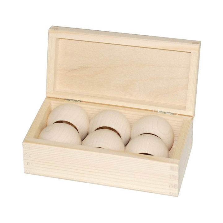 Wooden Box with 6 Napkin Rings