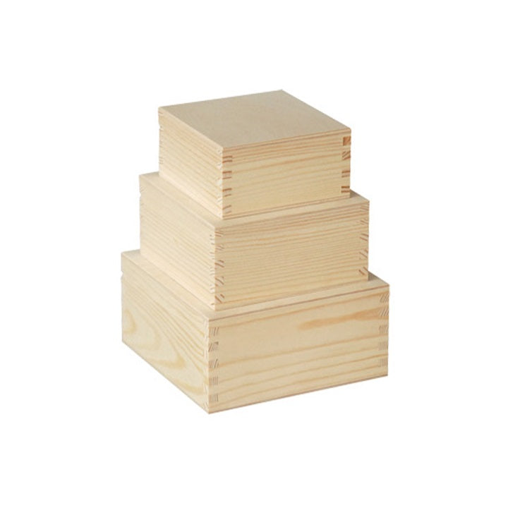 Wooden Boxes for Decorating, Set of 3