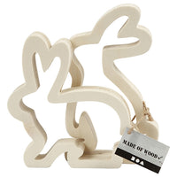 Wooden Bunny Silhouettes, Set of 2