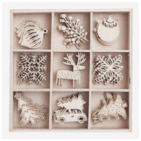 Wooden Christmas Cutouts, Set of 45