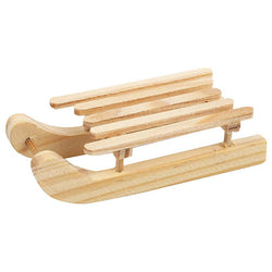 Wooden Decoration - Sleds - Set of 6
