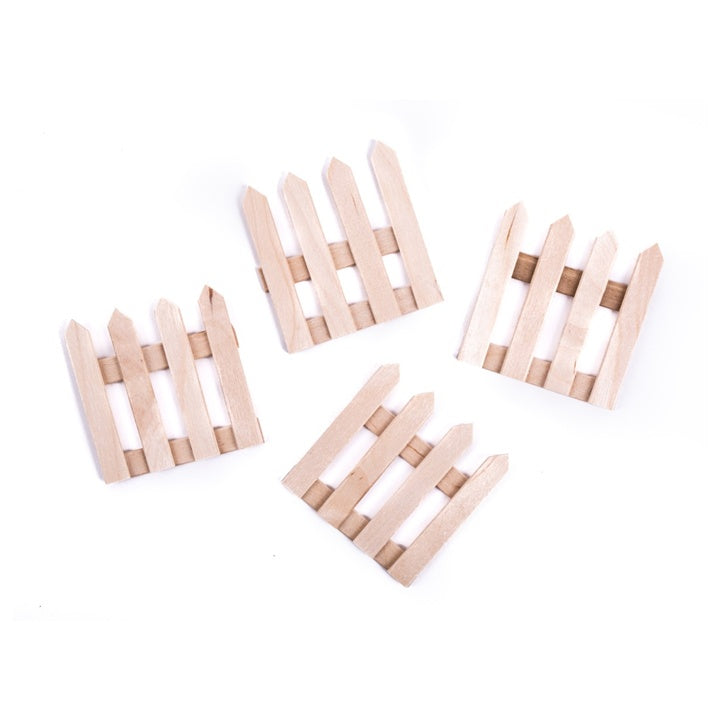Wooden Decorative Fence 60 x 62 mm – Set of 4
