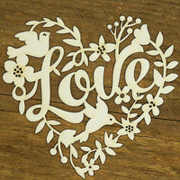Wooden Decorative Heart Love - Ornament