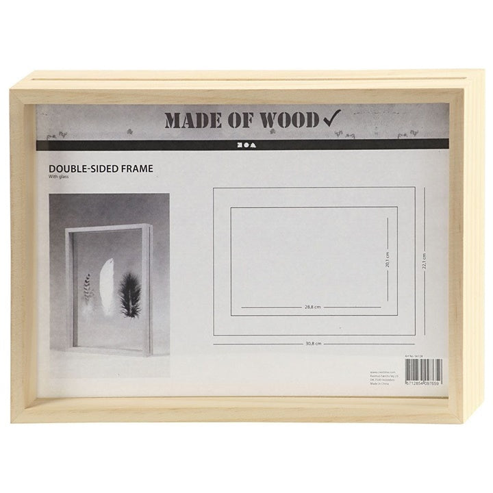 Wooden Double-Sided Frame with Double Glass