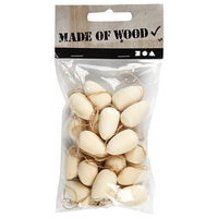 Wooden Eggs with String - Set of 20