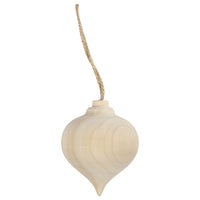Wooden Hanging Ornament in the Shape of a Drop