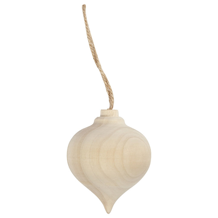 Wooden Hanging Ornament in the Shape of a Drop