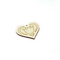 Wooden Jewelry-Making Blank, Heart with Ornament