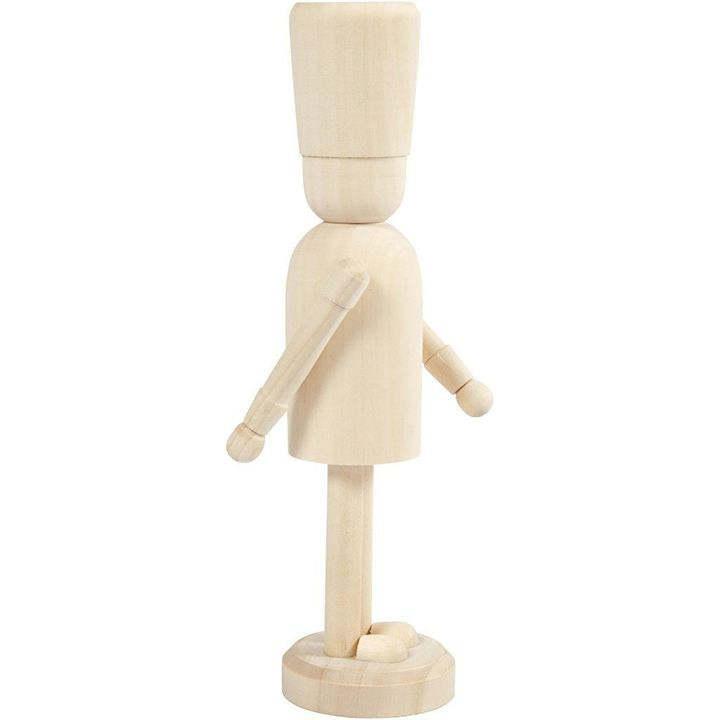 Wooden Nutcracker Figure for Decorating, 18 cm