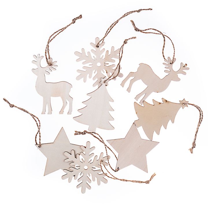Wooden Ornaments with String