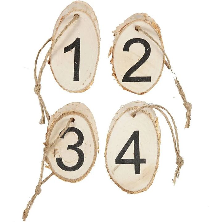 Wooden Oval Slices with String