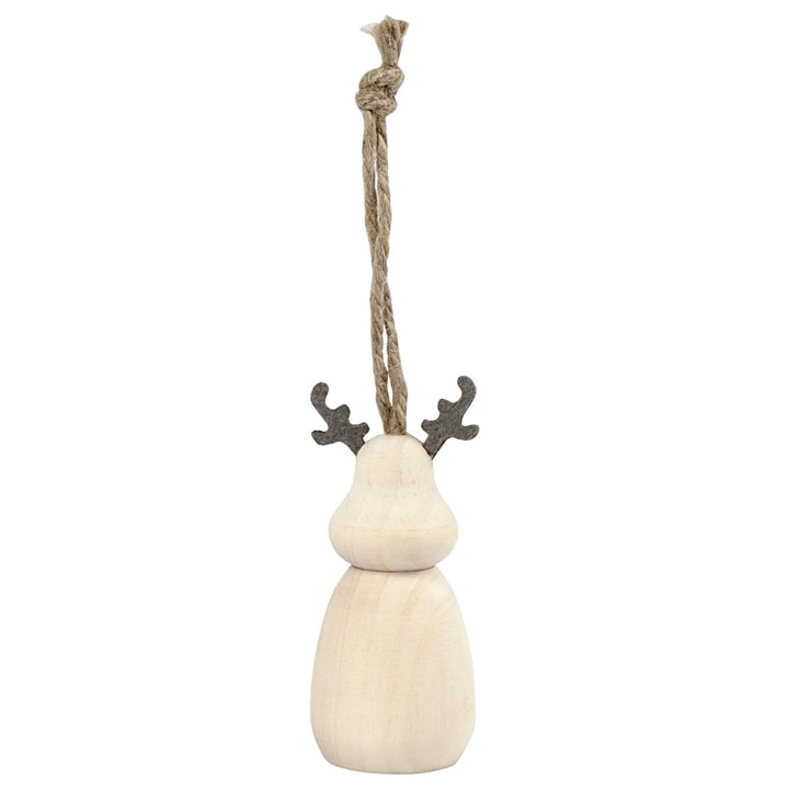 Wooden Reindeer Figurine