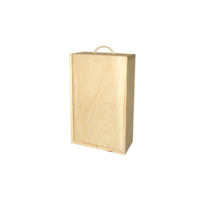 Wooden Sliding Box for Two Bottles of Wine