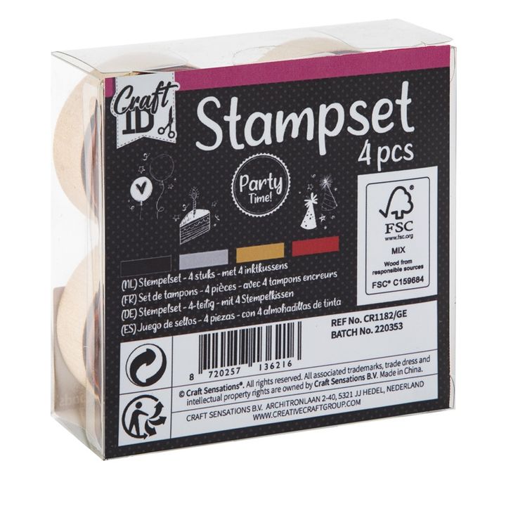 Wooden Stamps Celebration Set of 4