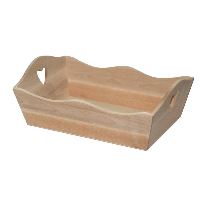 Wooden Tray with Heart 22x32.5x9 cm