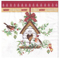 Xmas Bird House Decoupage Napkins - 1 pc