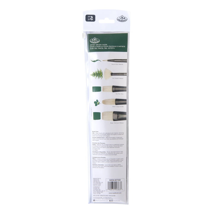 Zen 33 Brush Set for Acrylic and Oil Paints, Set of 5 — Image 2